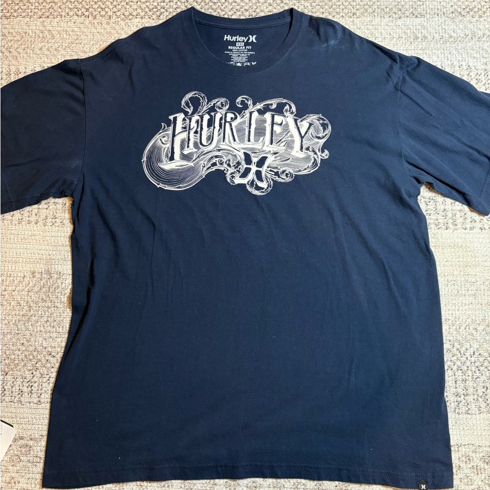 Y2K Hurley Dark Blue Graphic Tee